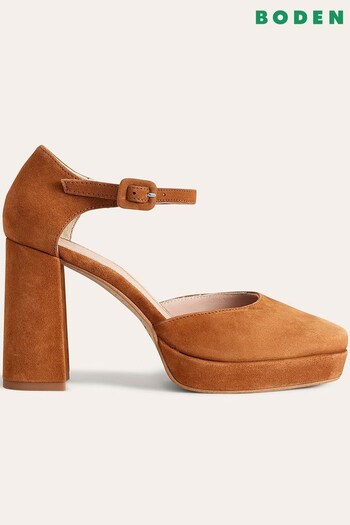 Boden Brown Closed Toe Heeled Platforms Shoes (D57031) | £130