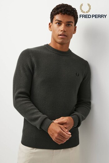 Fred Perry Textured Lambswool Crew Neck Jumper (D57053) | £150