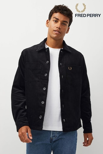 Fred Perry Cord Black Overshirt (D57073) | £150