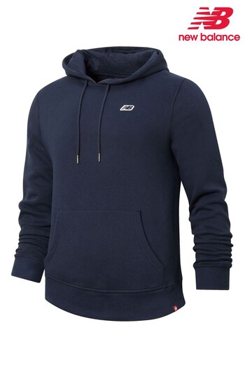 New Balance Conversations Navy Small Logo Pullover Hoodie (D57077) | £60