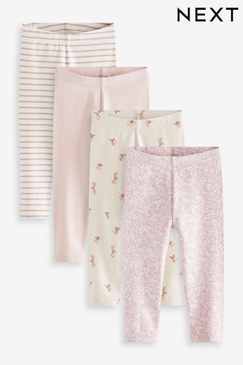 Pink/Cream 4 Pack Printed Leggings (3mths-7yrs) (D57192) | £17 - £21