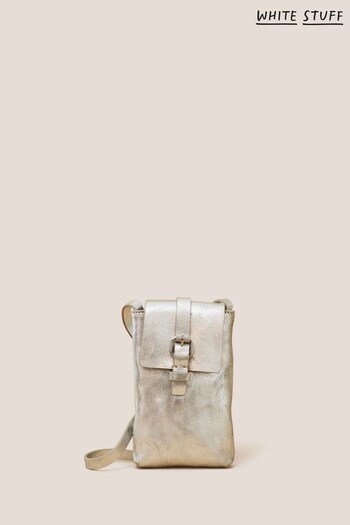 White Stuff Grey Clara Buckle Leather Phone Bag (D57211) | £35
