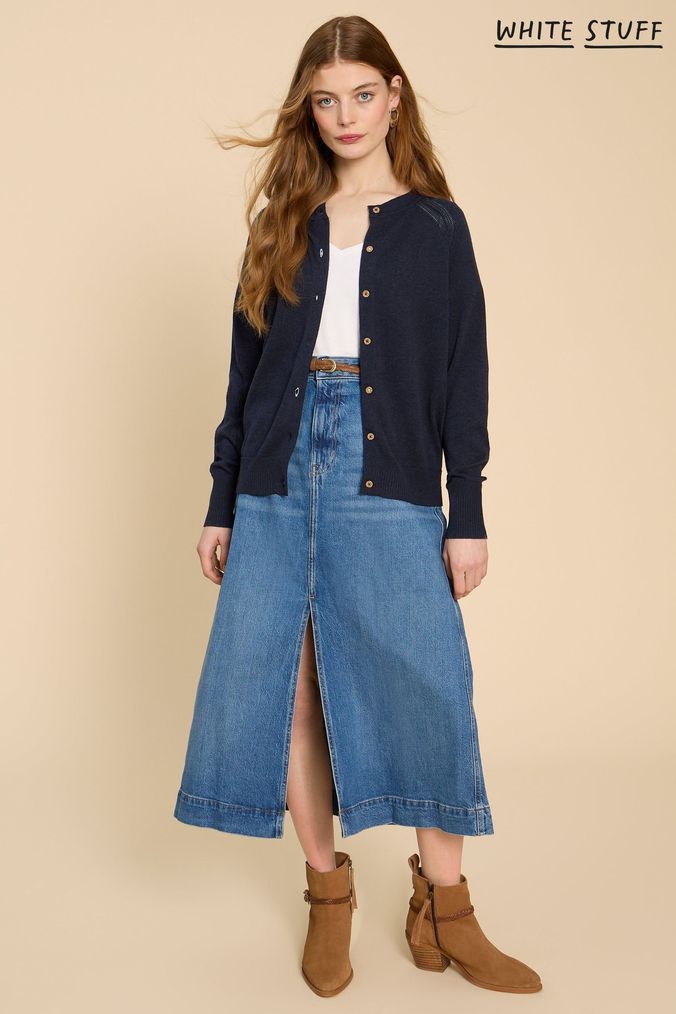 Women s Navy Cotton Cardigans Next Official Site