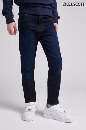 Lyle & Scott Boys Blue Skinny Fit Classic 5 Pocket Jeans (D57277) | £35 - £48