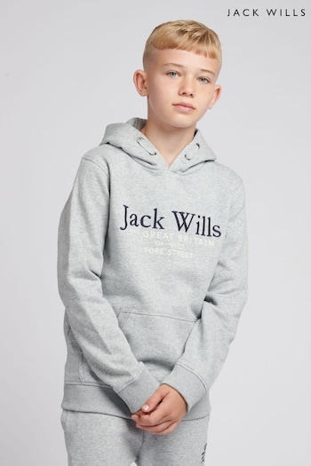 Jack Wills Grey Script Hoodie (D57292) | £40 - £54