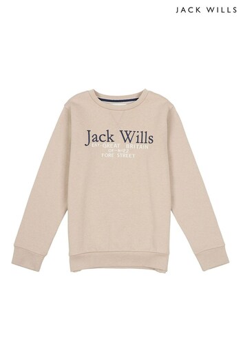 Jack Wills Script Crew Neck Brown Sweatshirt (D57297) | £30 - £42
