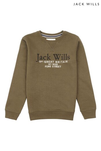 Jack Wills Green Script Crew Neck Sweatshirt (D57299) | £30 - £42