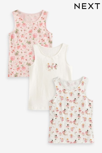 Pink/Cream Fairy Vest 3 Pack (1.5-12yrs) (D57324) | £8 - £10