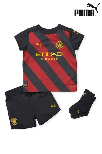 Puma Black & Red Manchester City Away Football Baby Kit 2022-23 (D57387) | £40