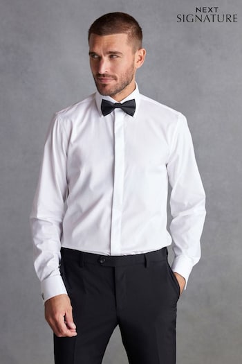 White Signature Occasion Shirt And Black Bow Tie Pack (D57449) | £52