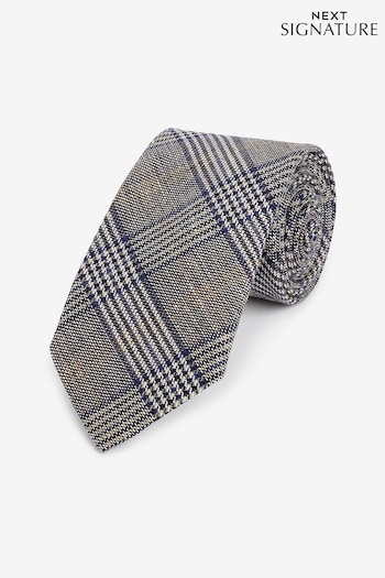 Grey/Blue Check Signature Abraham Moon And Sons Tie (D57456) | £30