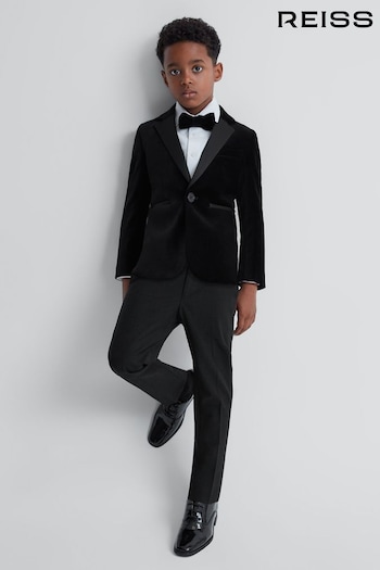 Reiss Black Knightsbridge Junior Tuxedo Satin Stripe Trousers (D57486) | £48