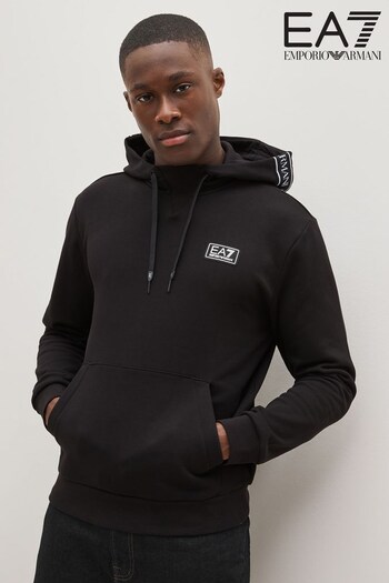 Emporio Armani EA7 Logo Series Overhead Black Hoodie (D57507) | £130