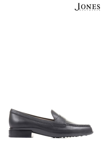 Jones Bootmaker Gessa Black Leather Penny Loafers (D57601) | £95