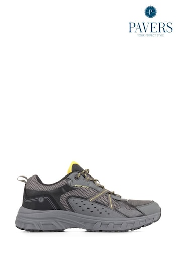 Pavers Mens Grey Wide-Fit Trainers (D57603) | £45