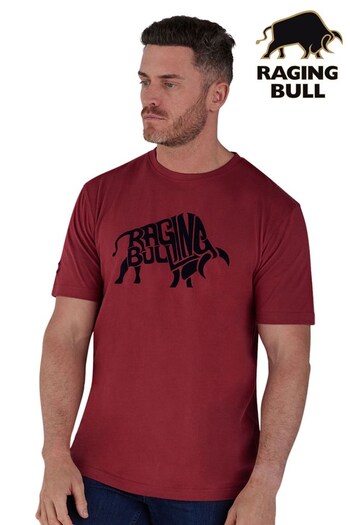 Raging Bull Red Flock Bull T-Shirt (D57766) | £32 - £34