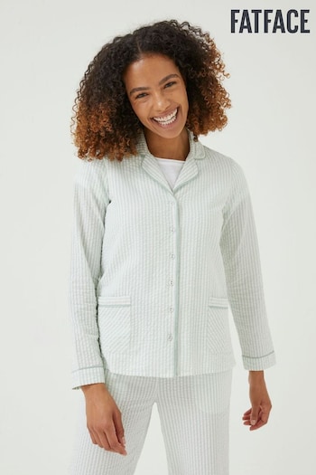 FatFace Natural Seersucker Stripe Pyjama Shirt (D58021) | £32