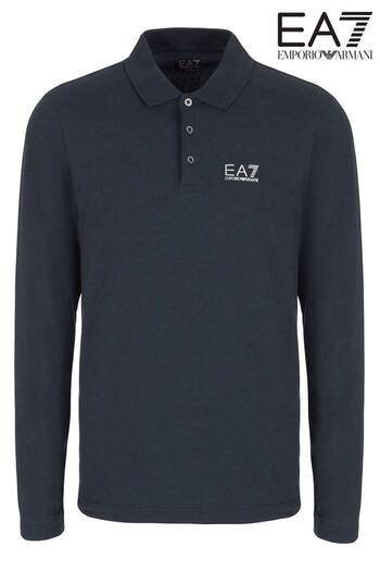 Emporio Armani EA7 Long Sleeve Jersey Polo Shirt (D58125) | £80