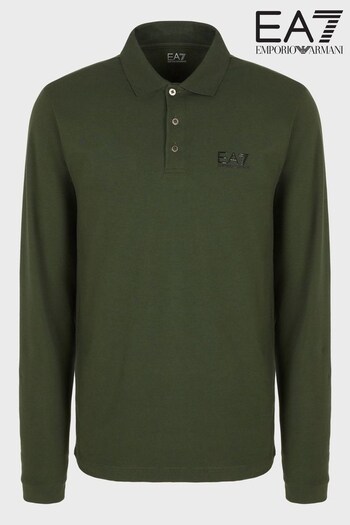 Emporio Armani EA7 Long Sleeve Jersey Polo Shirt (D58126) | £80