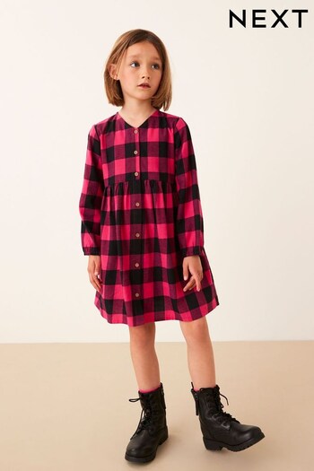Pink/Black Check Relaxed Dress (3-16yrs) (D58195) | £14 - £19