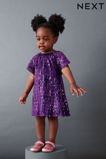 Purple Sparkle Angel Sleeve Dress (3mths-8yrs) (D58257) | £16 - £22