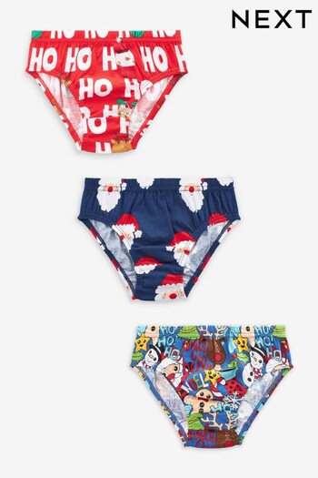Red Christmas Briefs 3 Pack (1.5-10yrs) (D58264) | £8 - £9