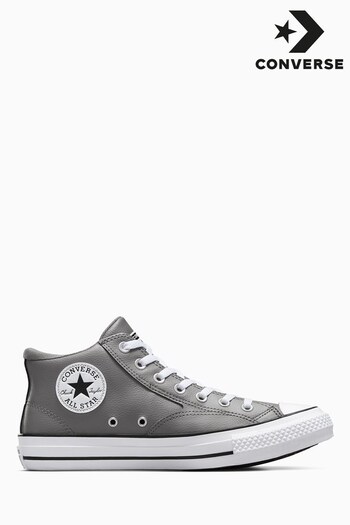 Converse Grey Mid Malden Street Leather Trainers (D58391) | £65