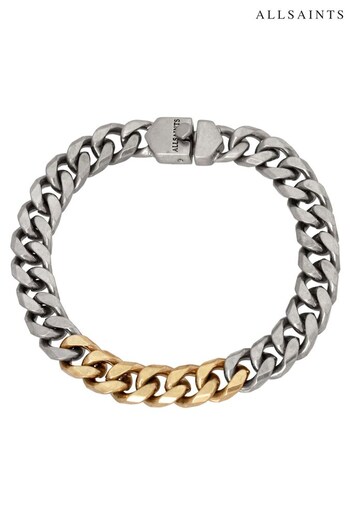 AllSaints Gold Tone Curb Chain Bracelet (D58400) | £59