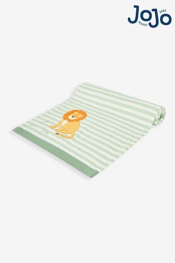 JoJo Maman Bébé Green Stripe Lion Appliqué Shawl (D58439) | £26