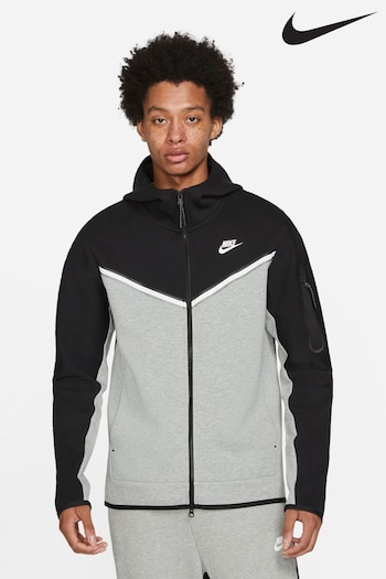Black/Grey Tech Fleece Zip Through Hoodie (D58504) | £110