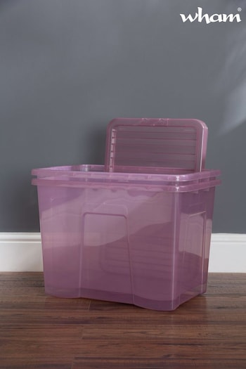 Wham Pink Set 2 Crystal 80L Box With Clip On Lid (D58623) | £52