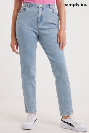 Simply Be Blue Lara Slim Mom Jeans silk-cady (D58666) | £28