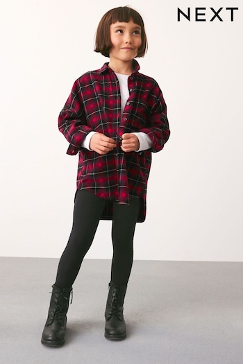 Red Check Shirt And Leggings Set (3-16yrs) (D58680) | £18 - £24