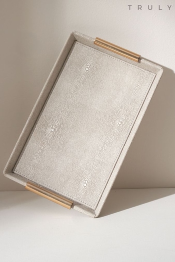 Truly Cream Luxe Ivory Faux Shargreen Trinket Tray (D58815) | £55