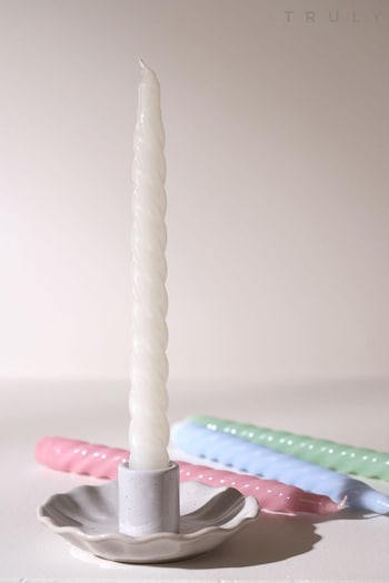 Truly Grey Fluted Candle Stick Holder (D58820) | £14