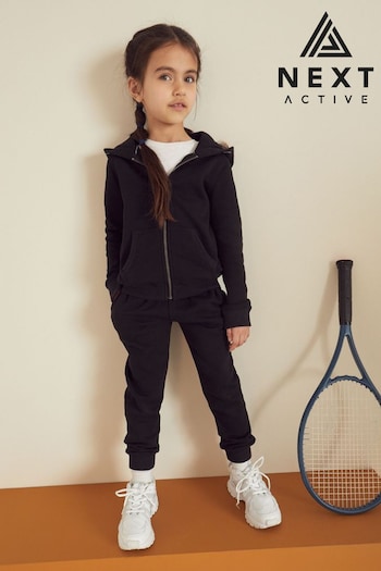 Black Zip Through Hoodie Jacket And Joggers School Sports Set (3-16yrs) (D58922) | £21 - £27