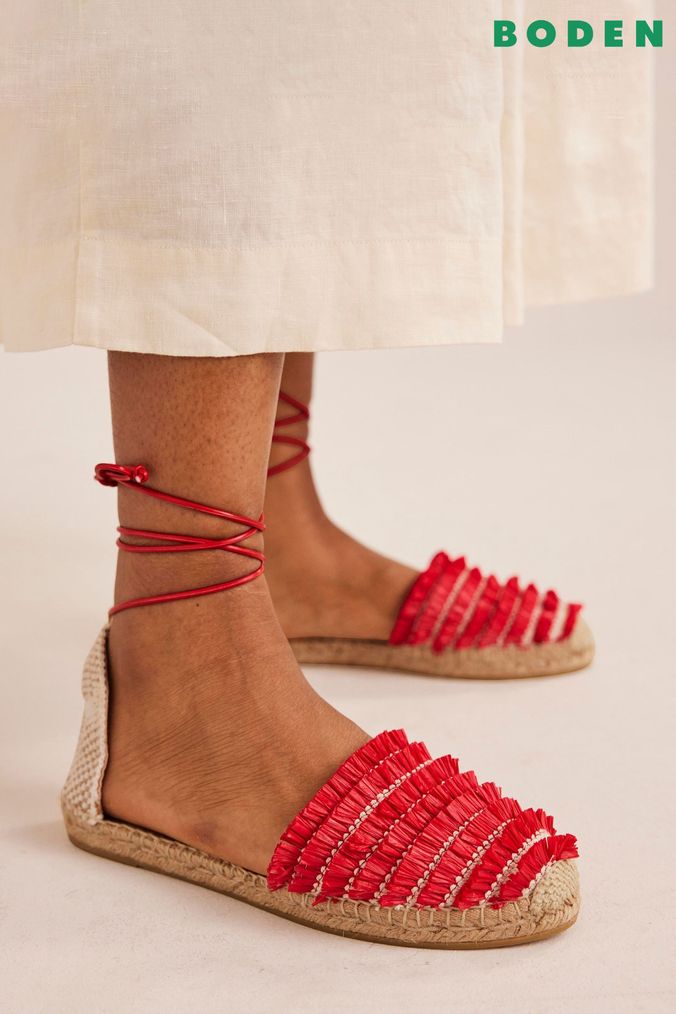 Buy Women s Shoes Red Espadrille Flat Footwear Online Next UK