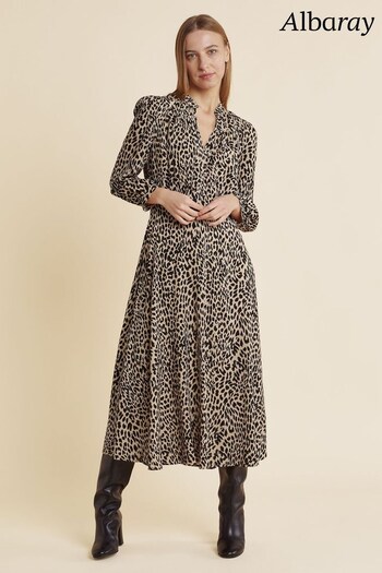 Albaray Animal Print Mono Midi Dress (D58981) | £99