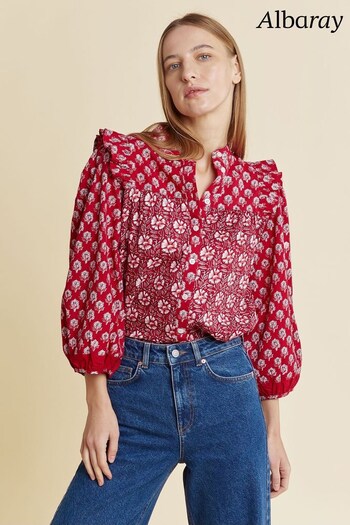 Albaray Red Mix Print Blouse (D58992) | £65
