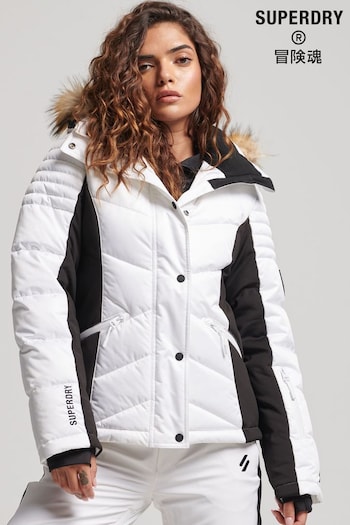 Superdry White Sport Snow Luxe Puffer Jacket (D59053) | £250