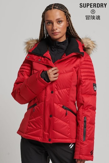 Superdry Red Sport Snow Luxe Puffer Jacket (D59061) | £250
