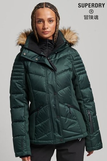 Superdry Green Sport Snow Luxe Puffer Jacket (D59062) | £250