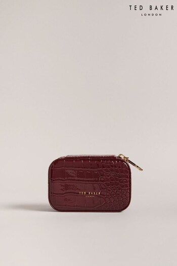 Ted Baker Purple Iveess Croc Effect Zipped Jewellery Case (D59113) | £35