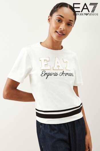 Emporio Armani EA7 Womens Collegiate White T-Shirt (D59170) | £75