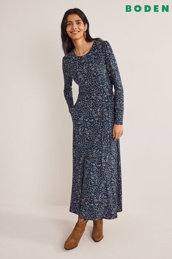 Boden Blue Skirt Detail Jersey Midi Dress (D59287) | £90
