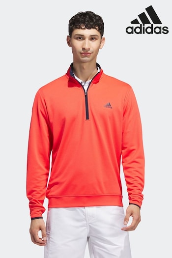 adidas Golf Red Performance Quarter-Zip Sweatshirt (D59397) | £38