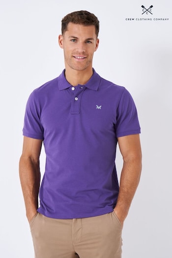 Crew Clothing Dark Purple Cotton Classic Lite Polo Shirt (D59494) | £40