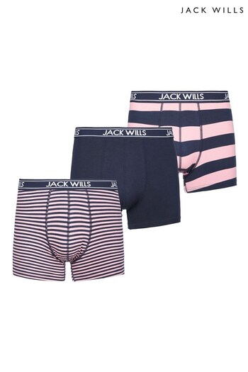 Jack Wills Blue Chetwood Boxers 3 Pack (D59519) | £30