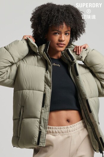 Superdry Green Hooded Ripstop Puffer Jacket (D59574) | £100
