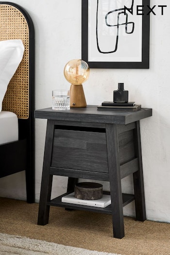 Black Oak Effect 1 Drawer Bedside Table (D59598) | £150